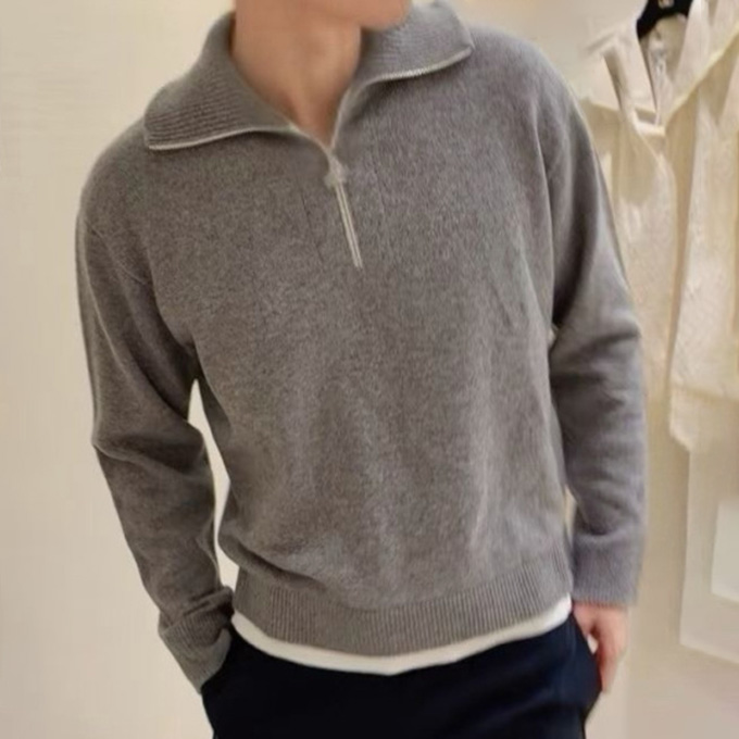 9A+ quality chanel cashmere blend half-zip sweater